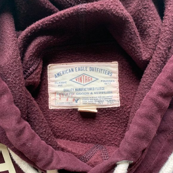 Vintage Burgundy American Eagle Hoodie - Picture 4 of 4